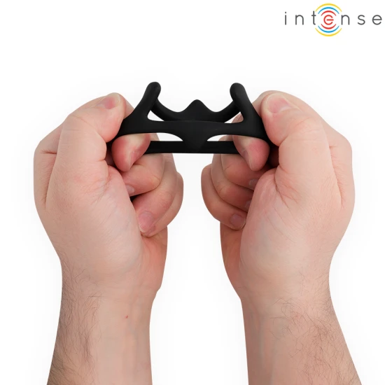 Inel penis ajustabil U-shape din material flexibil, negru