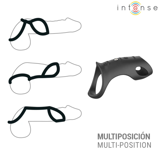 Inel penis vibratabil ajustabil din material flexibil, negru, 12