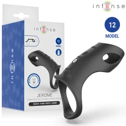 Inel penis vibratabil ajustabil din material flexibil, negru, 12