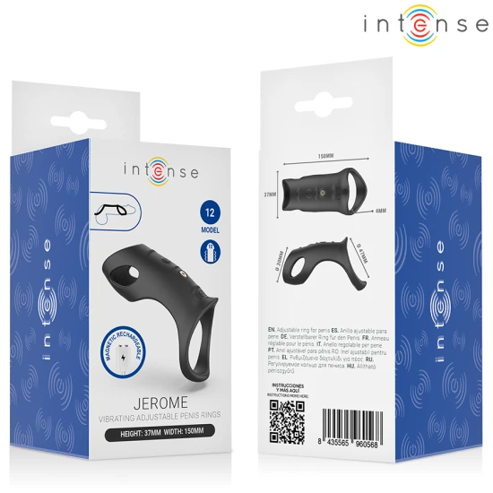Inel penis vibratabil ajustabil din material flexibil, negru, 12