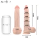 Dildo cu ventuză din silicon lichid, culoare - (Bruce S), cu testicule, 17,8 cm Ø 4 cm