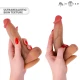 Dildo cu ventuză din silicon lichid, culoare - (Bruce S), cu testicule, 17,8 cm Ø 4 cm