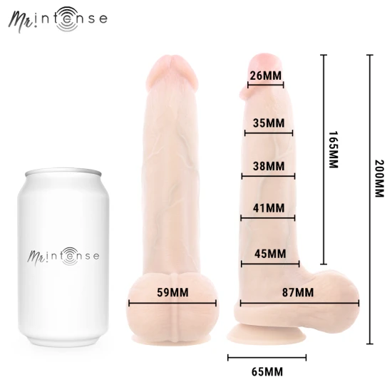 Dildo din silicon lichid, cu ventuză, 20 cm, Ø 4.5 cm, Bruce M