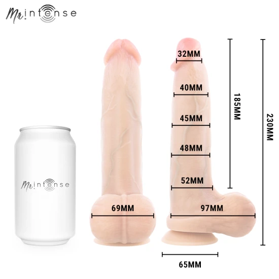 Dildo din silicon lichid, 23 cm, Ø 5.2 cm, cu ventuză