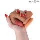 Jucărie sexuală din silicon lichid ultra-moale, negru/gri, S (17,8 cm) cu ventuză și testicule integrate