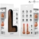 Jucărie sexuală din silicon lichid ultra-moale, negru/gri, S (17,8 cm) cu ventuză și testicule integrate