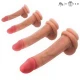 Jucărie sexuală din silicon lichid ultra-moale, negru/gri, S (17,8 cm) cu ventuză și testicule integrate