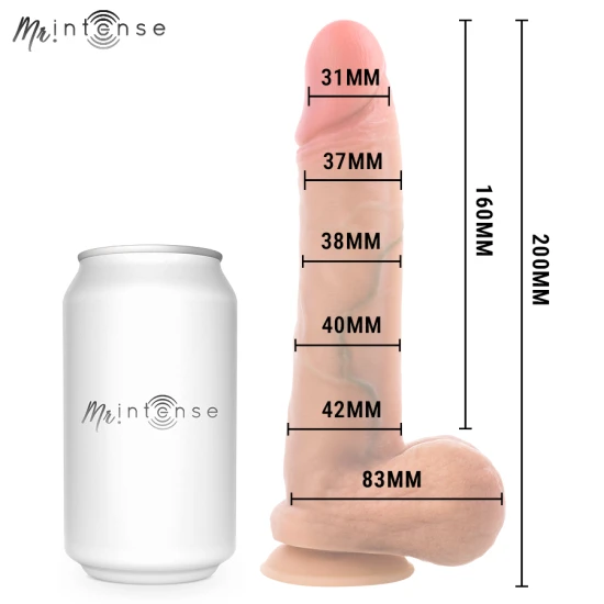 Jucărie sexuală MR Intense din silicon lichid, gri, M – 20 cm