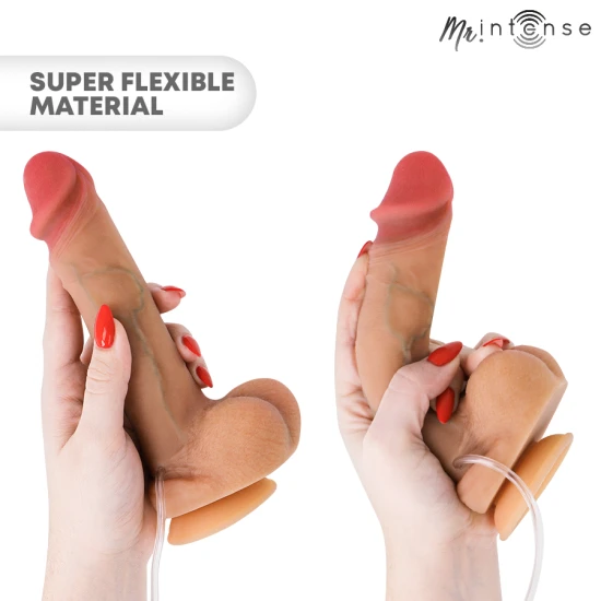 Dildo realist cu testicule din silicon, 20,5 cm, 4 cm