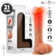 Dildo vibrator Bradley din silicon, cu încălzire, telecomandă, 21 cm