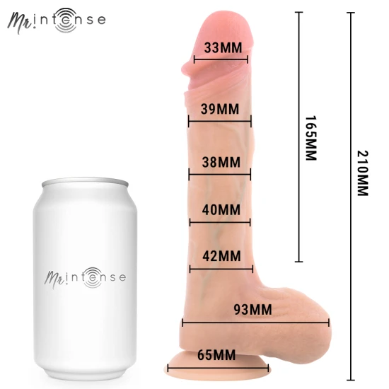 Dildo vibrator Bradley din silicon, cu încălzire, telecomandă, 21 cm