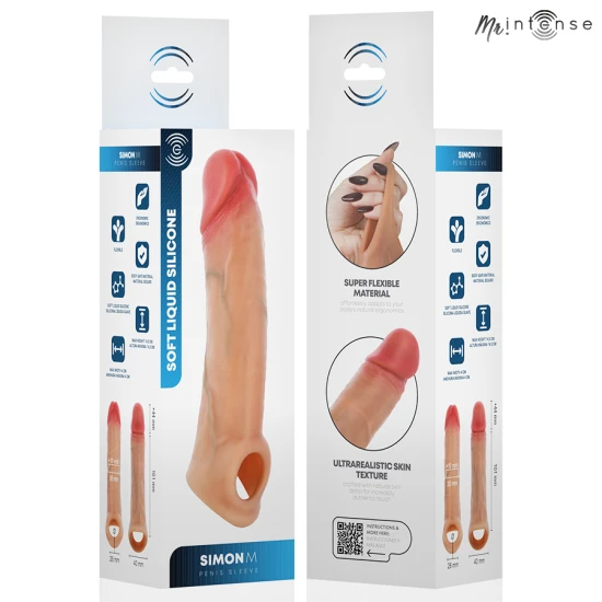 Mâneșon penis din silicon lichid, MR Intense Simon M, 14,5 cm Ø 4 cm