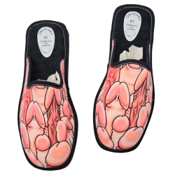 Papuci Amuzanți - Design Penis, Alb, Mărime 42-43-44
