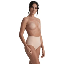 BYE-BRA - Cupe din silicon tip iepuraș, Beige, mărimea XL