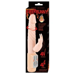 Vibrator Fire Bunny rotativ cu sistem termic, roșu