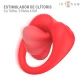 Inel vibrator pentru penis cu stimulare clitoridiană, roșu