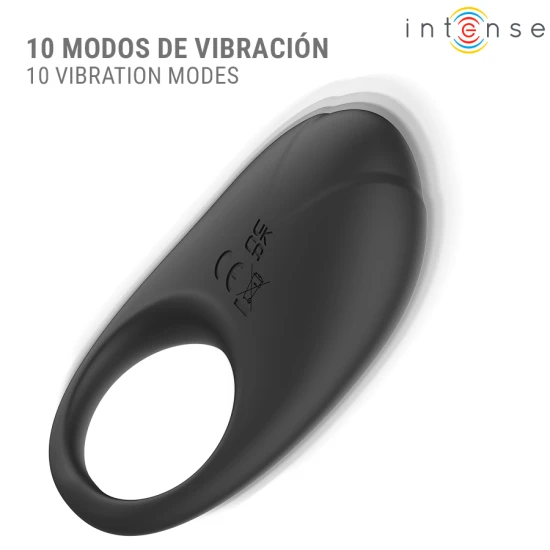 Inel penis vibrator cu stimulare clitoridiană, negru