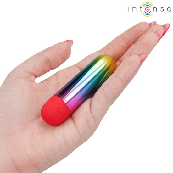 Bullet vibrator clitoridian din ABS, rainbow
