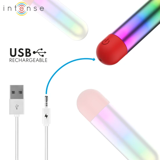 Bullet vibrator clitoridian din ABS, rainbow