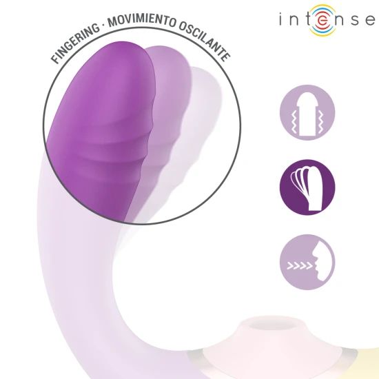 Stimulator 3-în-1 cu aspirație și vibrații din silicon, negru