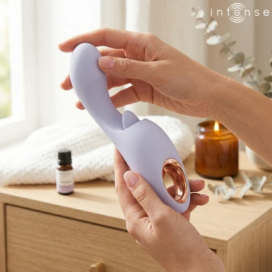 Stimulator multifuncțional vibrații și mișcare din silicon, mov