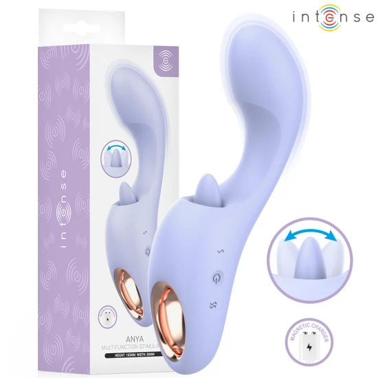 Stimulator multifuncțional vibrații și mișcare din silicon, mov