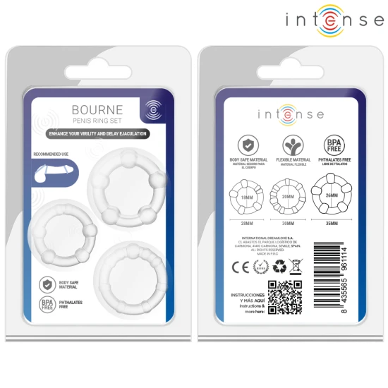 Set 3 inele penis din silicon medical și ABS, negru