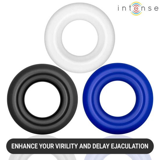 Set 3 inele pentru penis din silicon medical și ABS, diverse culori