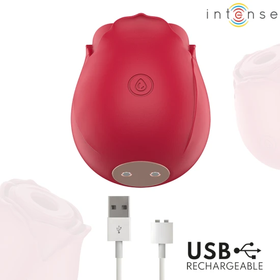Aspirator clitoridian Camellia din silicon, bordeaux