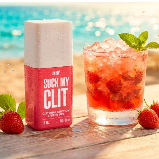 Gel Revoluționar cu Efect de Sucțiune Clitoridiană și Căldură, Aroma Căpșuni Sălbatice, 15ml