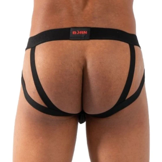 Jockstrap din materiale elastice, negru, S