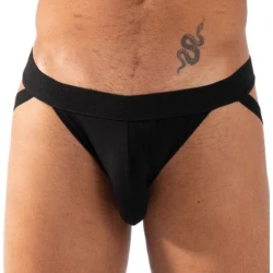 Jockstrap din materiale elastice, negru, L