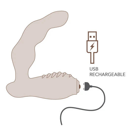 Vibrator prostatic și perineal Dominion din silicon, albastru