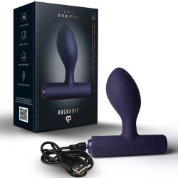 Plug anal vibrant orbital din silicon, albastru