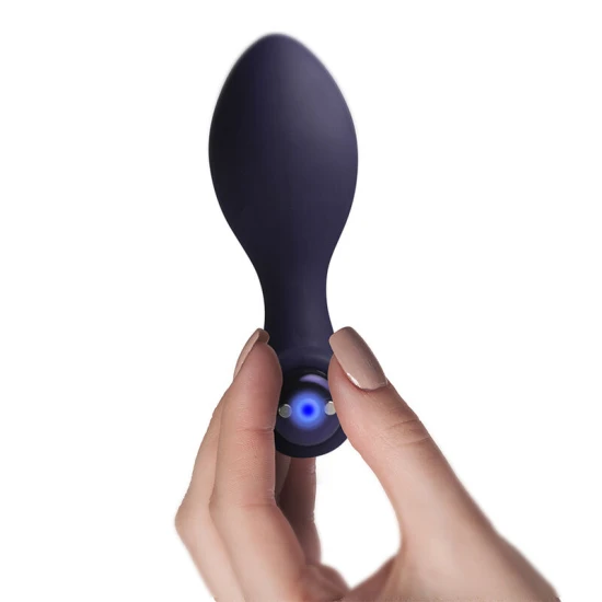 Plug anal vibrant orbital din silicon, albastru