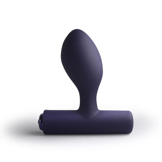 Plug anal vibrant orbital din silicon, albastru