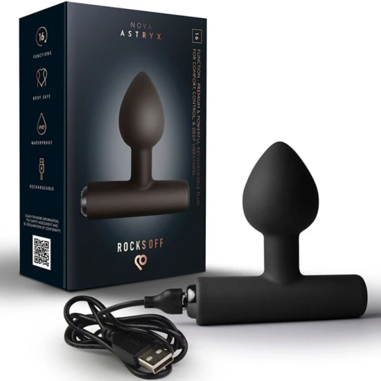 Plug anal vibrant Nova Astryx din silicon, negru