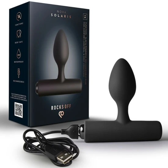 Plug anal vibrator Nova Solaris din silicon, negru