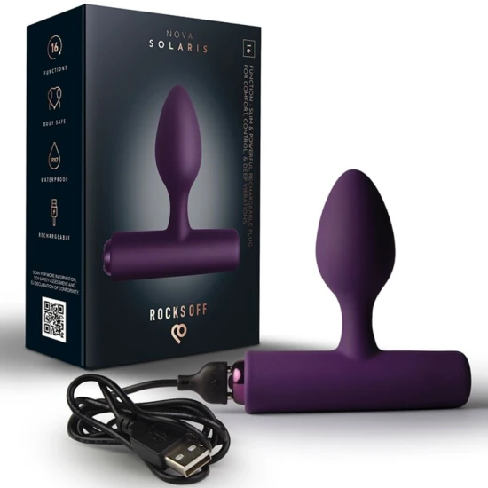 Plug anal vibrant Nova Solaris din silicon, mov