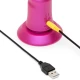 Vibrator thrusting din silicon, roz cosmic, cu ventuză