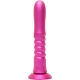 Vibrator thrusting din silicon, roz cosmic, cu ventuză