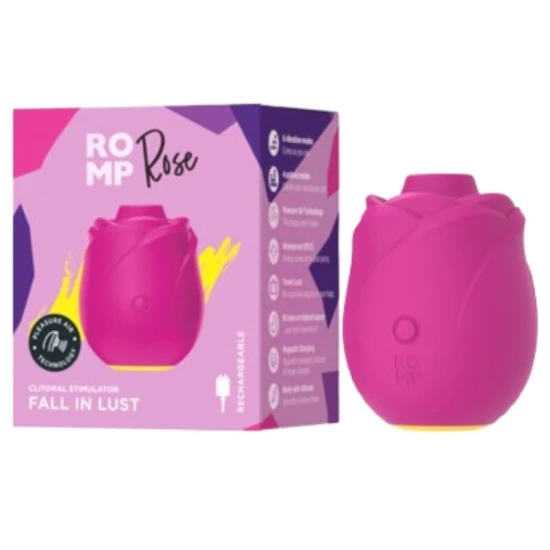 Stimulator clitoridian cu aspirație ROMP Rose din silicon, roz