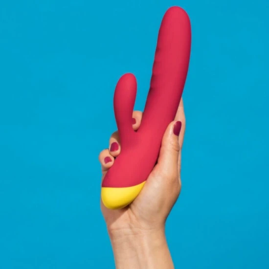 Vibrator rabbit reîncărcabil din silicon, roșu