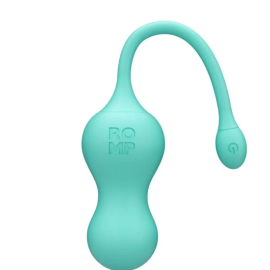 Vibrator G-spot ROMP Cello din silicon, turcoaz, telecomandă