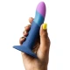 Harness cu dildo siliconic tricolor 14 cm