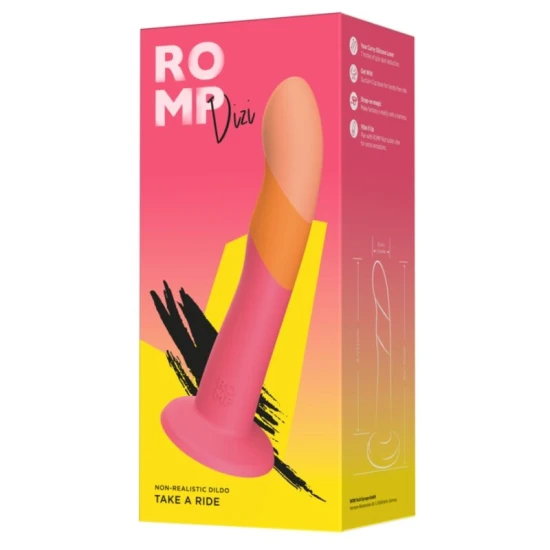Dildo din silicon cu ventuză, tricolor, 18 cm