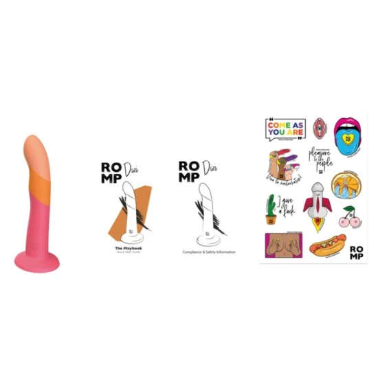 Dildo din silicon cu ventuză, tricolor, 18 cm