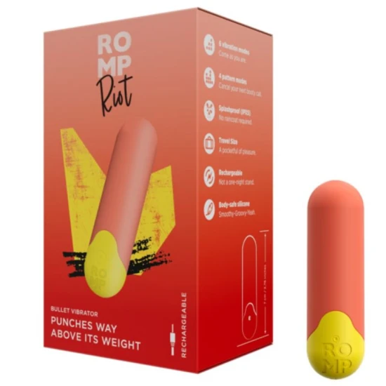 Vibrator bullet multifuncțional din silicon, portocaliu-galben