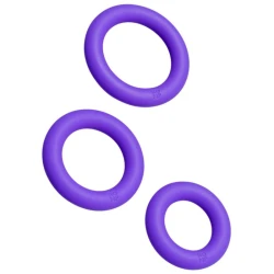 Set 3 inele penis din silicon medical, mov