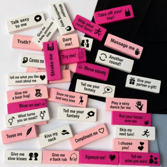 Set joc erotic Love Blocks din lemn, multicolor, universal